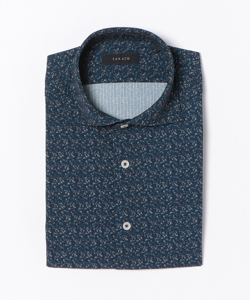 TAKA-Q（タカキュー）の「【軽量 メッシュ】タカキュー  小花プリント カッタウェイ ストレッチ半袖シャツ（シャツ/ブラウス・メンズ・サックスブルー/ホワイト/ネイビー/ブルー・X-LARGE/LARGE/MEDIUM）」の7枚目の写真