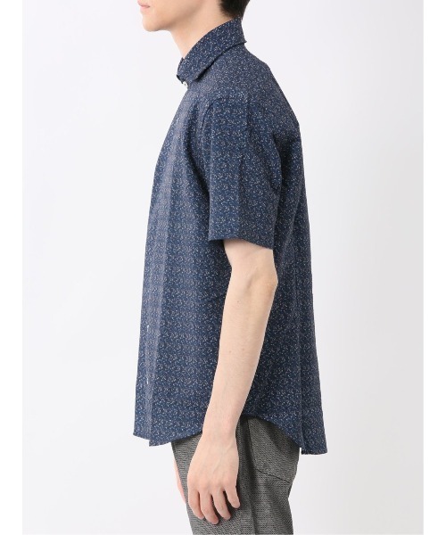 TAKA-Q（タカキュー）の「【軽量 メッシュ】タカキュー  小花プリント カッタウェイ ストレッチ半袖シャツ（シャツ/ブラウス・メンズ・サックスブルー/ホワイト/ネイビー/ブルー・X-LARGE/LARGE/MEDIUM）」の13枚目の写真