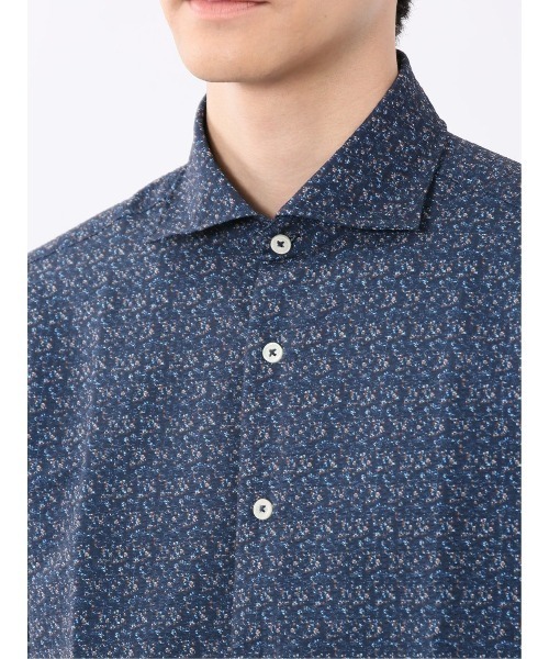 TAKA-Q（タカキュー）の「【軽量 メッシュ】タカキュー  小花プリント カッタウェイ ストレッチ半袖シャツ（シャツ/ブラウス・メンズ・サックスブルー/ホワイト/ネイビー/ブルー・X-LARGE/LARGE/MEDIUM）」の19枚目の写真