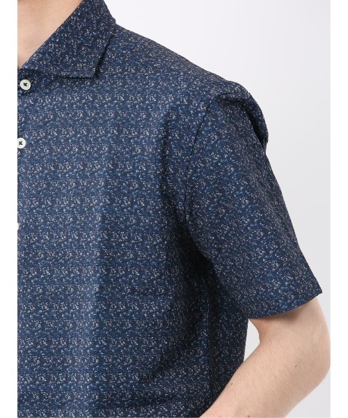 TAKA-Q（タカキュー）の「【軽量 メッシュ】タカキュー  小花プリント カッタウェイ ストレッチ半袖シャツ（シャツ/ブラウス・メンズ・サックスブルー/ホワイト/ネイビー/ブルー・X-LARGE/LARGE/MEDIUM）」の20枚目の写真