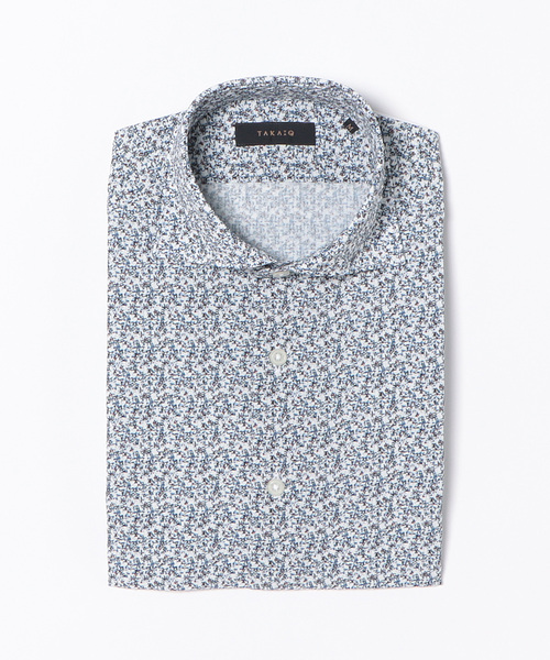 TAKA-Q（タカキュー）の「【軽量 メッシュ】タカキュー  小花プリント カッタウェイ ストレッチ半袖シャツ（シャツ/ブラウス・メンズ・サックスブルー/ホワイト/ネイビー/ブルー・X-LARGE/LARGE/MEDIUM）」の22枚目の写真