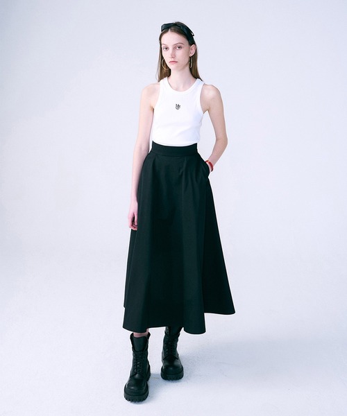 Mardi Mercredi タンクトップ ○Mardi Mercredi○TANK RACER ALUMNI CLASSIQUE_WHITE BLACK