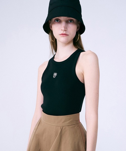 Mardi Mercredi タンクトップ ○Mardi Mercredi○TANK RACER ALUMNI CLASSIQUE_PINK BEIGE