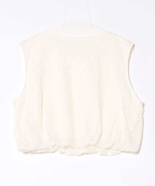STYLEBLOCK（スタイルブロック）の「バルーンヘムレーストップス（シャツ/ブラウス・レディース・アイボリー/ブラック・FREE）」の3枚目の写真