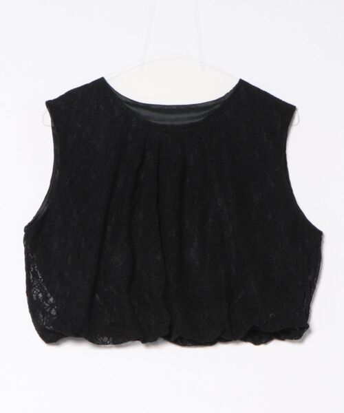 STYLEBLOCK（スタイルブロック）の「バルーンヘムレーストップス（シャツ/ブラウス・レディース・アイボリー/ブラック・FREE）」の7枚目の写真