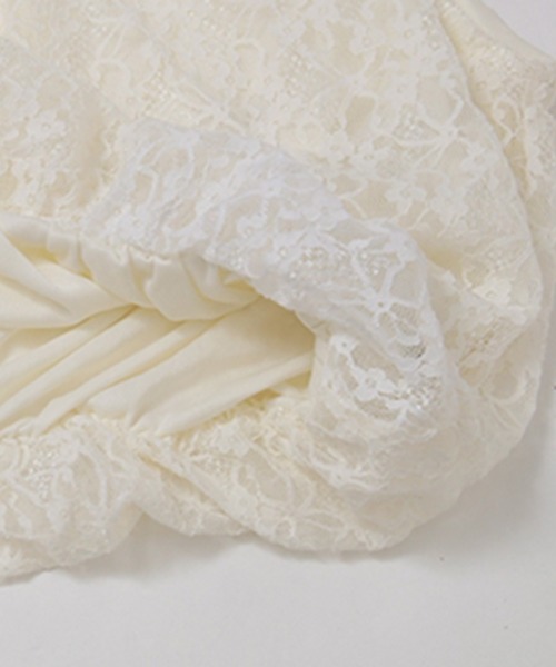 STYLEBLOCK（スタイルブロック）の「バルーンヘムレーストップス（シャツ/ブラウス・レディース・アイボリー/ブラック・FREE）」の6枚目の写真