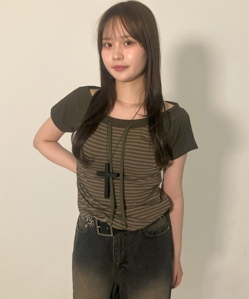 こっこちゃん専用cityshop ASYMMETRY ACETATE TOP A'GEM/9 × .kom 『.KOM/ドットケーオーエム』Y2Kライク