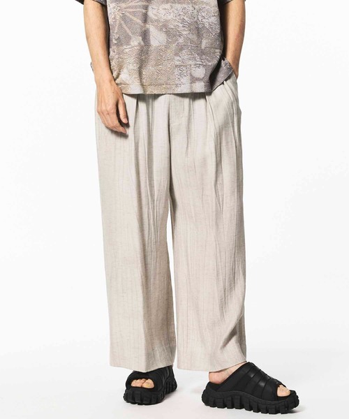 UNISEX》Sheer Linen Two-Tuck Wide Pants/シアーリネンツータック