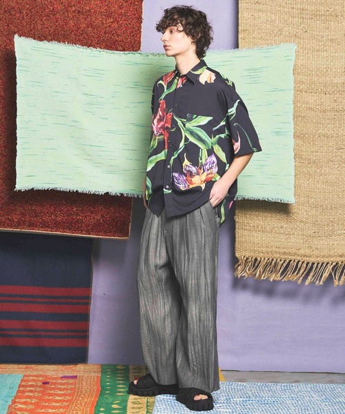 UNISEX》Sheer Linen Two-Tuck Wide Pants/シアーリネン