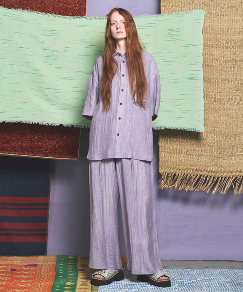 UNISEX》Sheer Linen Two-Tuck Wide Pants/シアーリネン