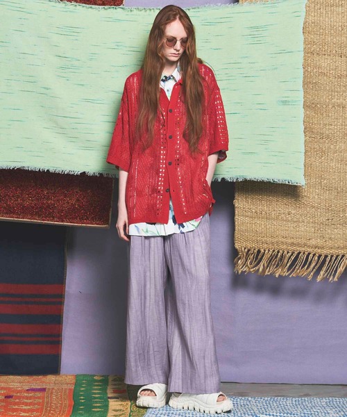 UNISEX》Sheer Linen Two-Tuck Wide Pants/シアーリネンツータック