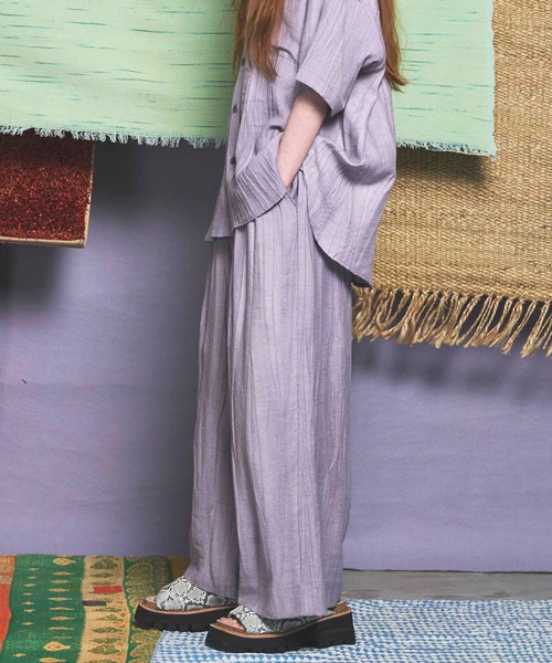 UNISEX》Sheer Linen Two-Tuck Wide Pants/シアーリネン