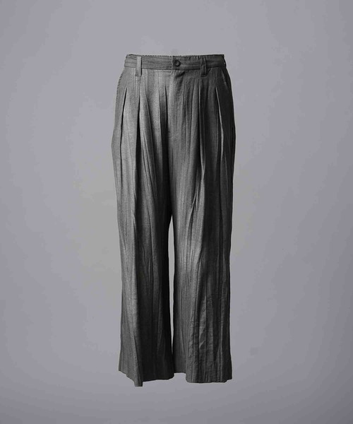 UNISEX》Sheer Linen Two-Tuck Wide Pants/シアーリネンツータック