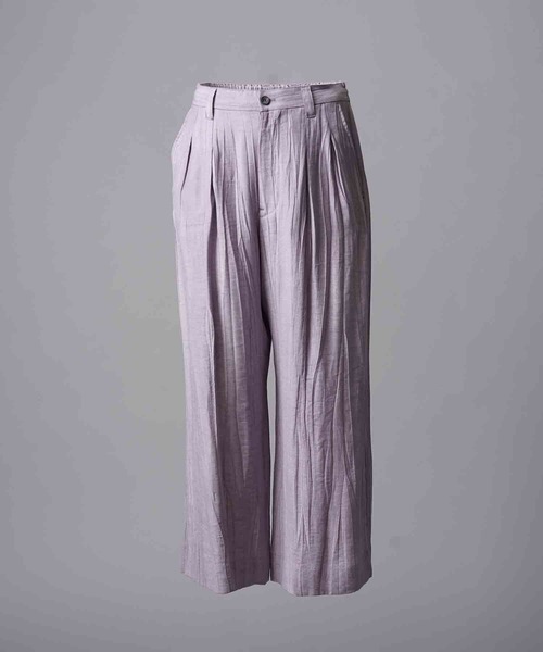 MAISON SPECIAL（メゾンスペシャル）の「《UNISEX》Sheer Linen Two-Tuck Wide Pants/シアーリネンツータックワイドパンツ【MAISON SPECIAL/メゾンスペシャル】（その他パンツ・メンズ・パープル/グレー/ブラック・1/0）」の19枚目の写真