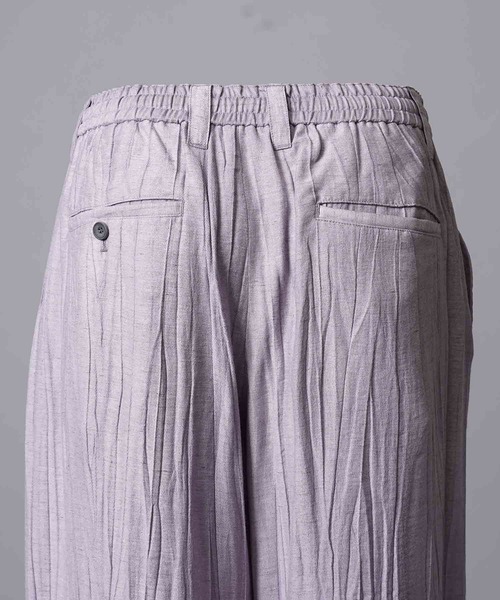 UNISEX》Sheer Linen Two-Tuck Wide Pants/シアーリネン