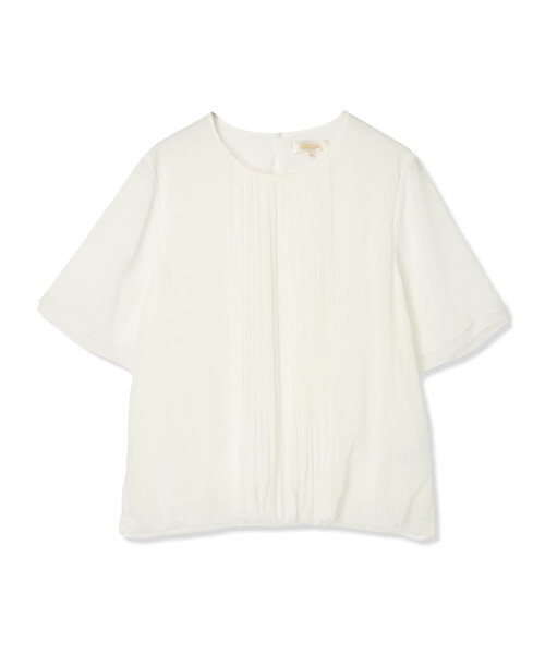 A/C DESIGN BY ALPHA CUBIC（エーシーデザインバイアルファキュービック）の「消しプリーツ楊柳ブラウス（Tシャツ/カットソー・レディース・オフホワイト/ライトグレー・M/L）」の17枚目の写真
