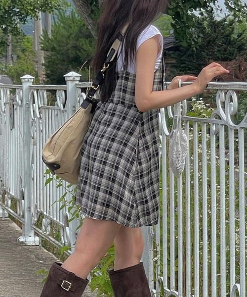 sevens(セブンズ)の「【sevens】CM チェックリボン付きキャミミニワンピース(ワンピース・レディース・ブラック・FREE)」の9枚目の写真