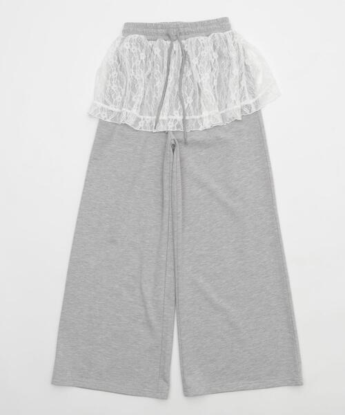 WEGO（ウィゴー）の「WEGO/レースレイヤードスウェットパンツ（スウェットパンツ・レディース・杢グレー・FREE）」の16枚目の写真
