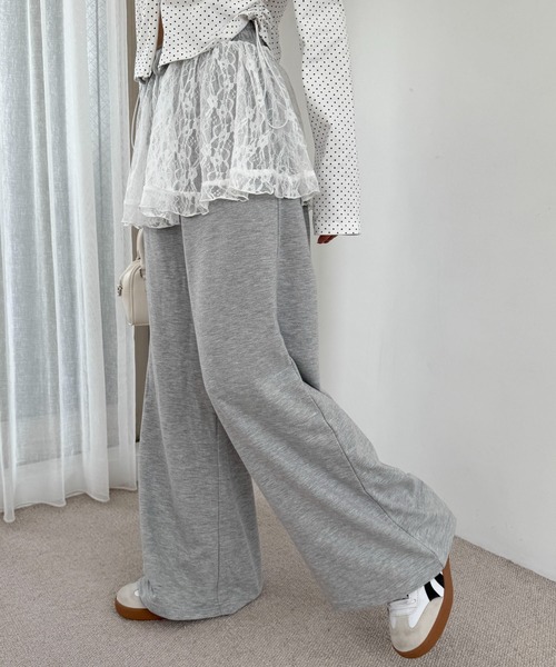 WEGO（ウィゴー）の「WEGO/レースレイヤードスウェットパンツ（スウェットパンツ・レディース・杢グレー・FREE）」の8枚目の写真