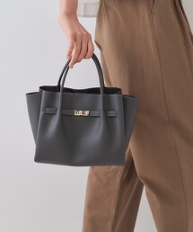 OPAQUE.CLIP | 【軽量/2WAY/通勤対応】フロントベルトデザインミドルトートバッグ(ショルダーバッグ)