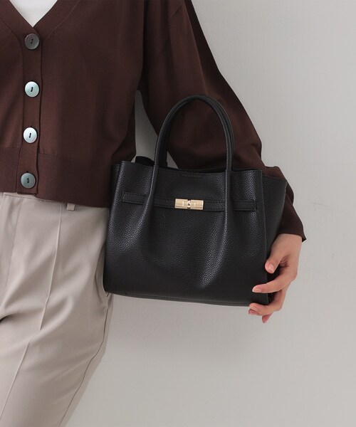 セール】【軽量/2WAY/通勤対応】フロントベルトデザインミドルトート