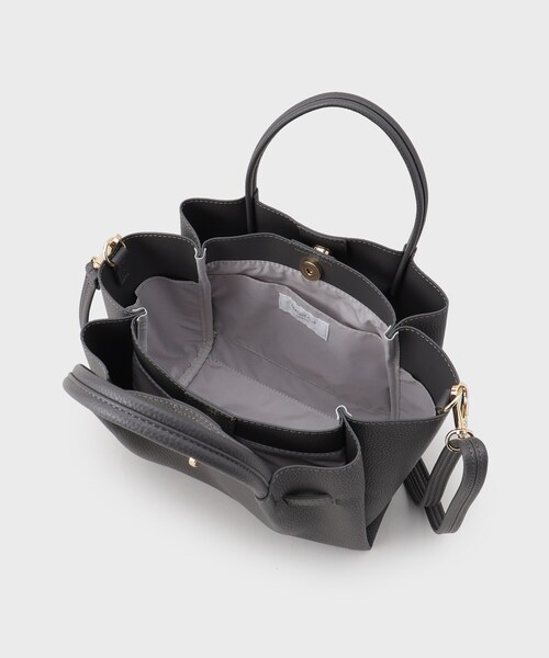 セール】【軽量/2WAY/通勤対応】フロントベルトデザインミドルトート