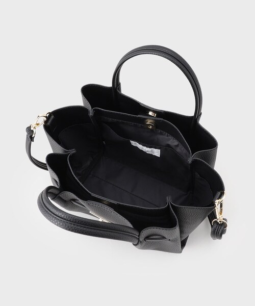 軽量/2WAY/通勤対応】フロントベルトデザインミドルトートバッグ