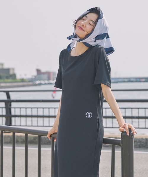 水色刺繍ノースリーブひざ丈ワンピース プリントノースリーブワンピース【ne Quittez pas】|ネミカ