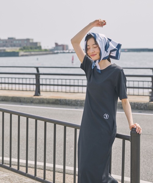 Unblend（アンブレンド）の「【 POOLSIDE COFFEE × Unblend 】ロゴ刺繍 カットリブ ハーフスリーブ ワンピース（ワンピース・レディース・ブラック/ネイビー/ブラウン・FREE）」の15枚目の写真