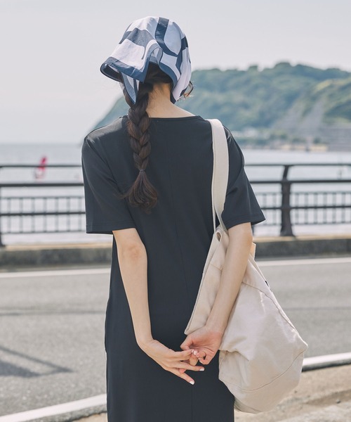 Unblend（アンブレンド）の「【 POOLSIDE COFFEE × Unblend 】ロゴ刺繍 カットリブ ハーフスリーブ ワンピース（ワンピース・レディース・ブラック/ネイビー/ブラウン・FREE）」の22枚目の写真