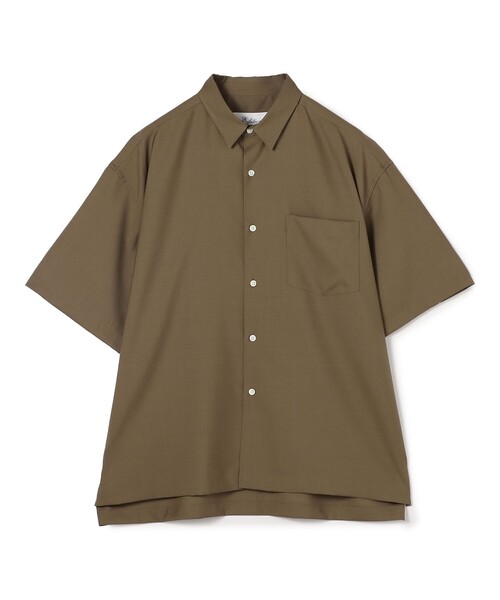 EDITION(エディション)の「TECH WOOL 半袖シャツ(シャツ/ブラウス・メンズ・ブラック/キャメル・M/S)」の1枚目の写真