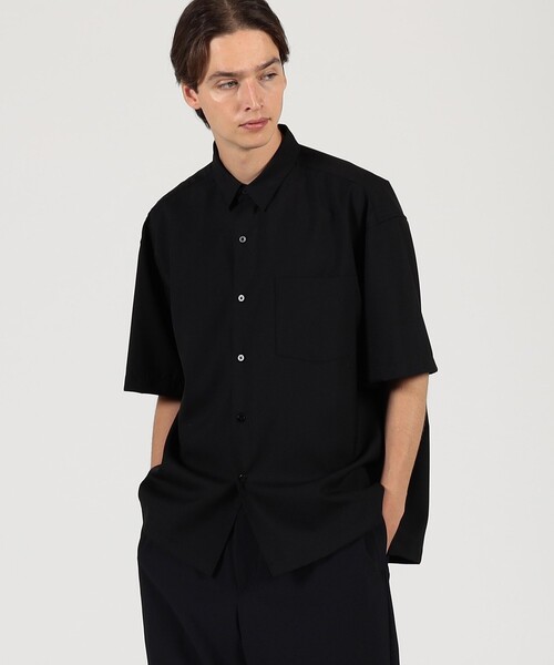 EDITION(エディション)の「TECH WOOL 半袖シャツ(シャツ/ブラウス・メンズ・ブラック/キャメル・M/S)」の10枚目の写真