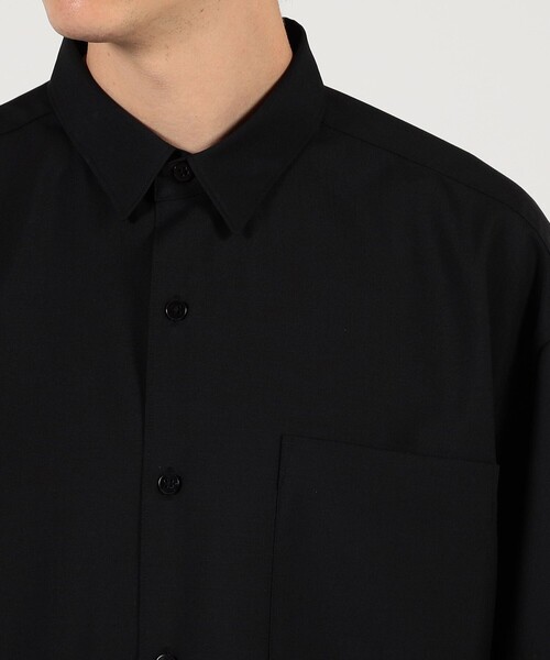 EDITION(エディション)の「TECH WOOL 半袖シャツ(シャツ/ブラウス・メンズ・ブラック/キャメル・M/S)」の6枚目の写真