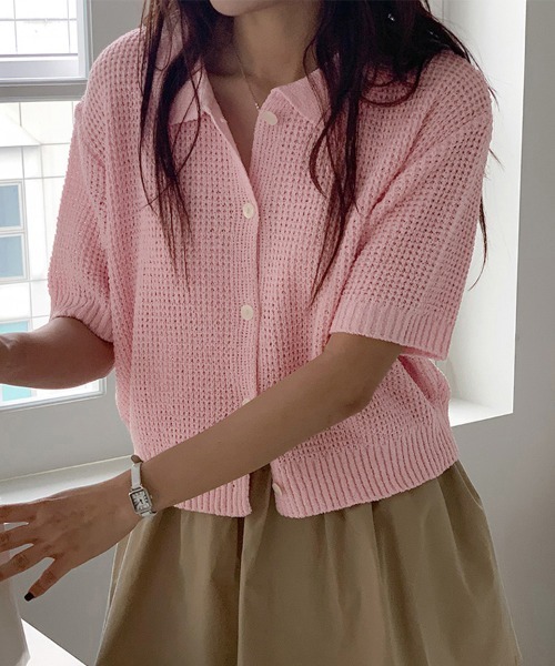 ReRe(リリ)の「襟付きニットトップス(ニット/セーター・レディース・オフホワイト/ピンク/ネイビー・FREE)」の16枚目の写真