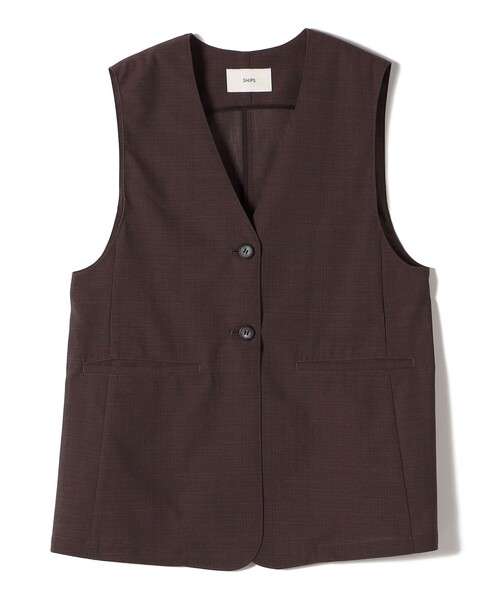 SHIPS(シップス)の「〈防シワ加工〉チノ ウール ボタン ジレ(ベスト・レディース・ブラウン/ブラック・ONE SIZE)」の22枚目の写真