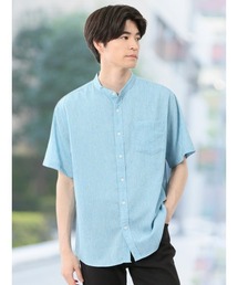 m.f.editorial（エムエフエディトリアル）の「【マシンウォッシャブル】タカキュー リネン混 楊柳 バンドカラー半袖シャツ（シャツ/ブラウス・メンズ）」