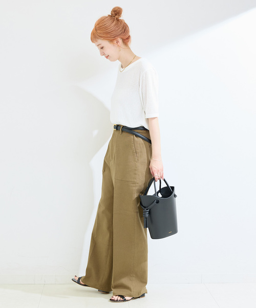 B.C STOCK（ベーセーストック）の「ウォッシャブル / ヘンケイテレコカットソー（Tシャツ/カットソー・レディース・ホワイト/オレンジ/ブラック/グレー・FREE）」の14枚目の写真