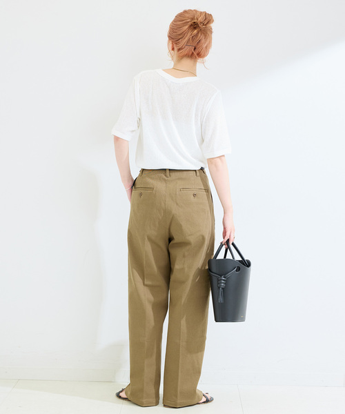 B.C STOCK（ベーセーストック）の「ウォッシャブル / ヘンケイテレコカットソー（Tシャツ/カットソー・レディース・ホワイト/オレンジ/ブラック/グレー・FREE）」の9枚目の写真