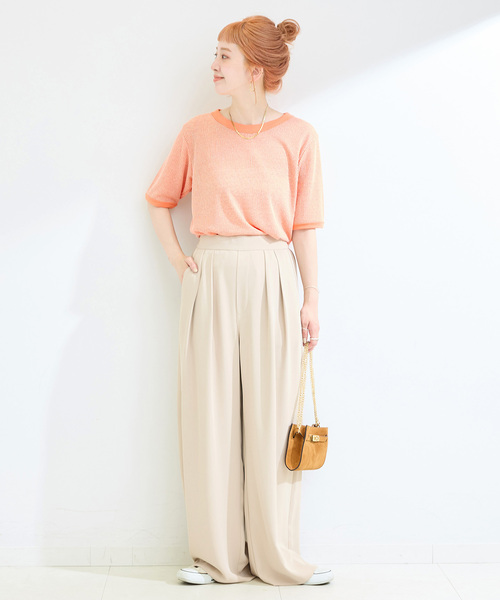 B.C STOCK（ベーセーストック）の「ウォッシャブル / ヘンケイテレコカットソー（Tシャツ/カットソー・レディース・ホワイト/オレンジ/ブラック/グレー・FREE）」の20枚目の写真