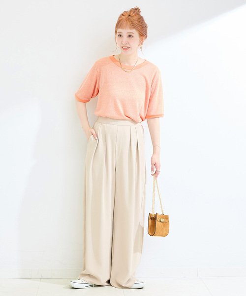 B.C STOCK（ベーセーストック）の「ウォッシャブル / ヘンケイテレコカットソー（Tシャツ/カットソー・レディース・ホワイト/オレンジ/ブラック/グレー・FREE）」の18枚目の写真