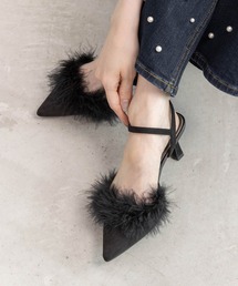 RANDA | ファーデザインストラップパンプス(パンプス)