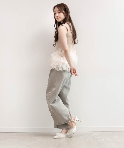 RANDA(ランダ)の「ファーデザインストラップパンプス(パンプス・レディース・ブラック/アイボリー/ライトグレー・LL/L/M/S)」の22枚目の写真