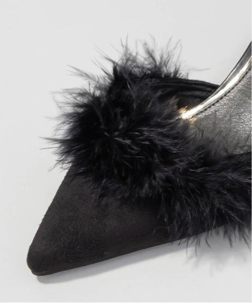 RANDA(ランダ)の「ファーデザインストラップパンプス(パンプス・レディース・ブラック/アイボリー/ライトグレー・LL/L/M/S)」の10枚目の写真