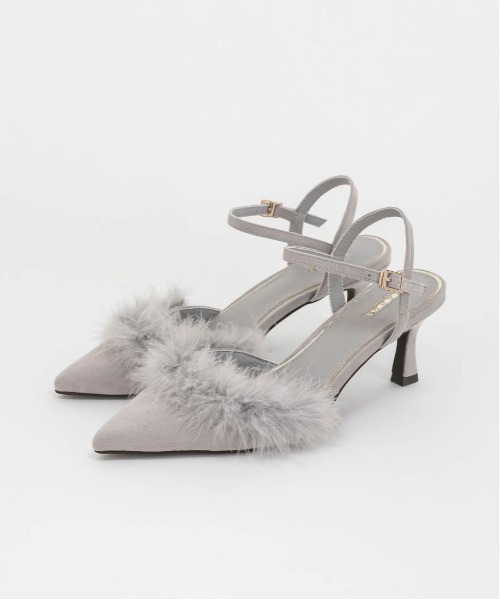 RANDA(ランダ)の「ファーデザインストラップパンプス(パンプス・レディース・ブラック/アイボリー/ライトグレー・LL/L/M/S)」の14枚目の写真