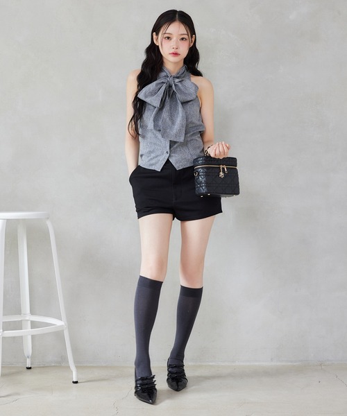 one after another NICE CLAUP（ワンアフターアナザーナイスクラップ）の「リボン付きポインテッドストラップシューズ（パンプス・レディース・アイボリー/ブラック/レオパード・S/M/L）」の12枚目の写真