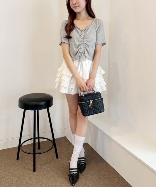 one after another NICE CLAUP（ワンアフターアナザーナイスクラップ）の「リボン付きポインテッドストラップシューズ（パンプス・レディース・アイボリー/ブラック/レオパード・S/M/L）」の13枚目の写真