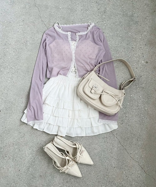 one after another NICE CLAUP（ワンアフターアナザーナイスクラップ）の「リボン付きポインテッドストラップシューズ（パンプス・レディース・アイボリー/ブラック/レオパード・S/M/L）」の15枚目の写真