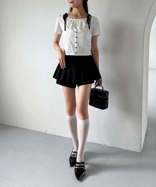 one after another NICE CLAUP（ワンアフターアナザーナイスクラップ）の「リボン付きポインテッドストラップシューズ（パンプス・レディース・アイボリー/ブラック/レオパード・S/M/L）」の18枚目の写真