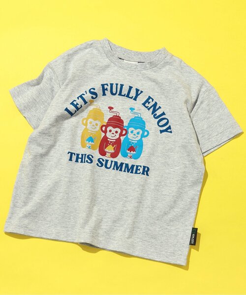 BREEZE（ブリーズ）の「【ジュニア対応】和POPモチーフTシャツ（Tシャツ/カットソー・キッズ・ブラック/サックスブルー/グレー/ピンク/レインボー/ライム/ベージュ/キナリ・80/90/100/110/120/130/140）」の3枚目の写真