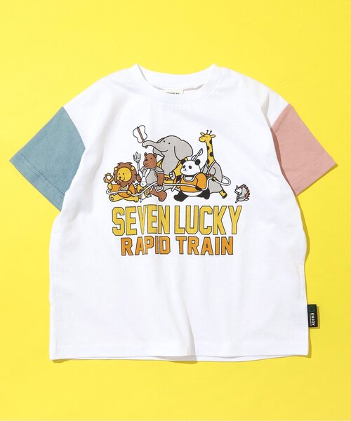 BREEZE（ブリーズ）の「【ジュニア対応】和POPモチーフTシャツ（Tシャツ/カットソー・キッズ・ブラック/サックスブルー/グレー/ピンク/レインボー/ライム/ベージュ/キナリ・80/90/100/110/120/130/140）」の8枚目の写真